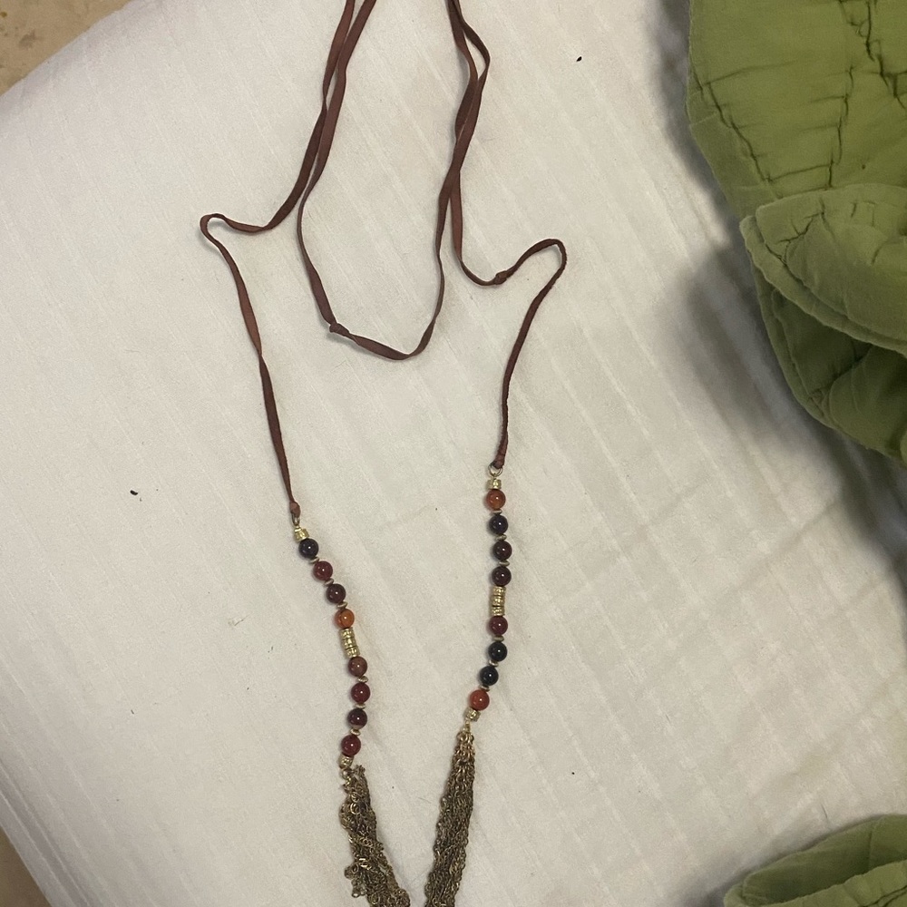 Anthropologie necklace with pouch